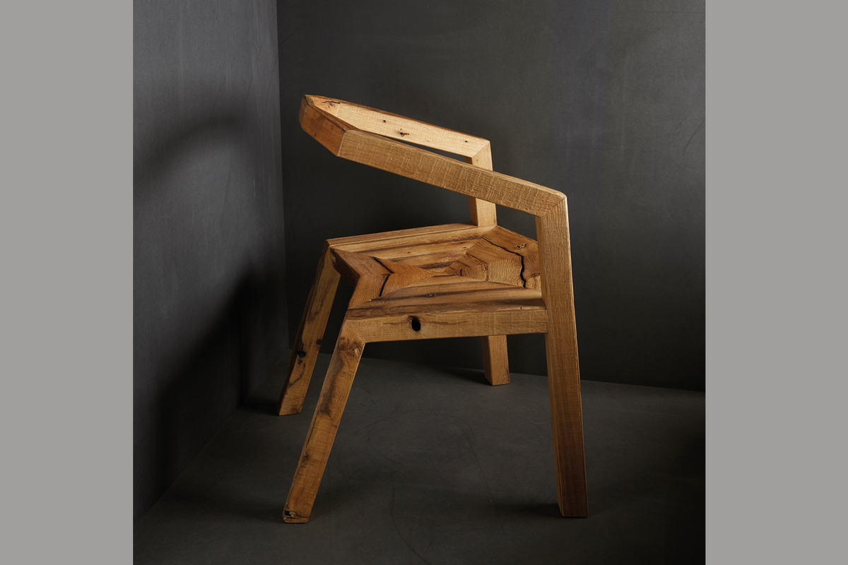 Stuhl Swinger Eiche Altholz