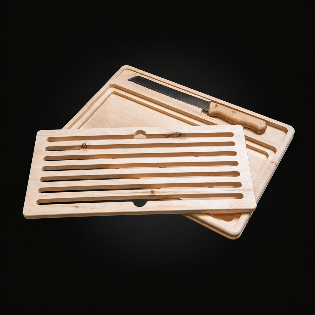 Brotbrett Brösmeli 2-teilig aus Holz, quadratisches Produktfoto
