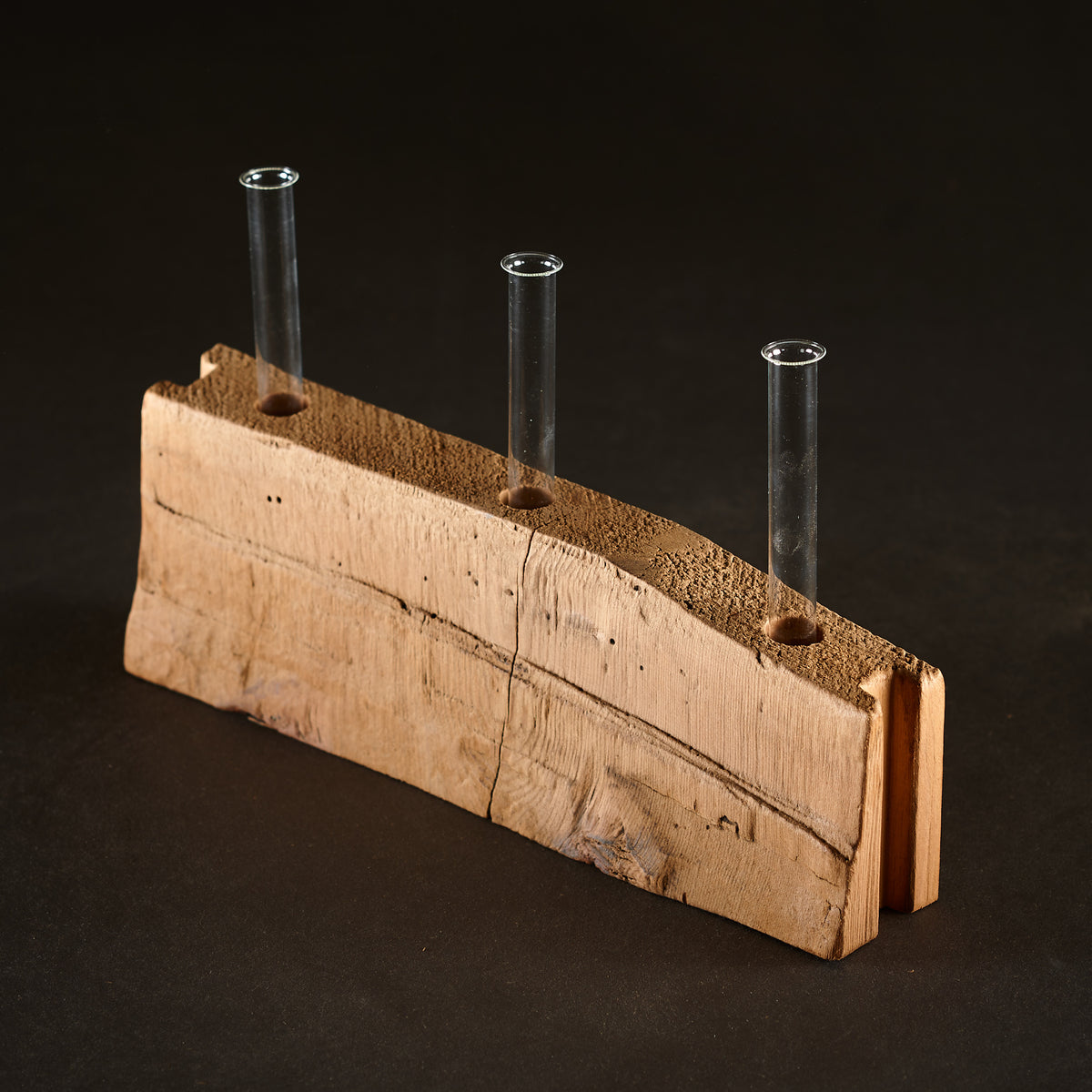 Holzblock Arva-Glasa mit Reagenzgläser
